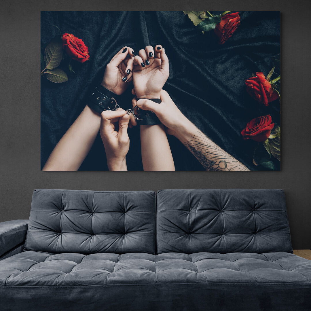 Tablou Canvas Handcuffs and Roses