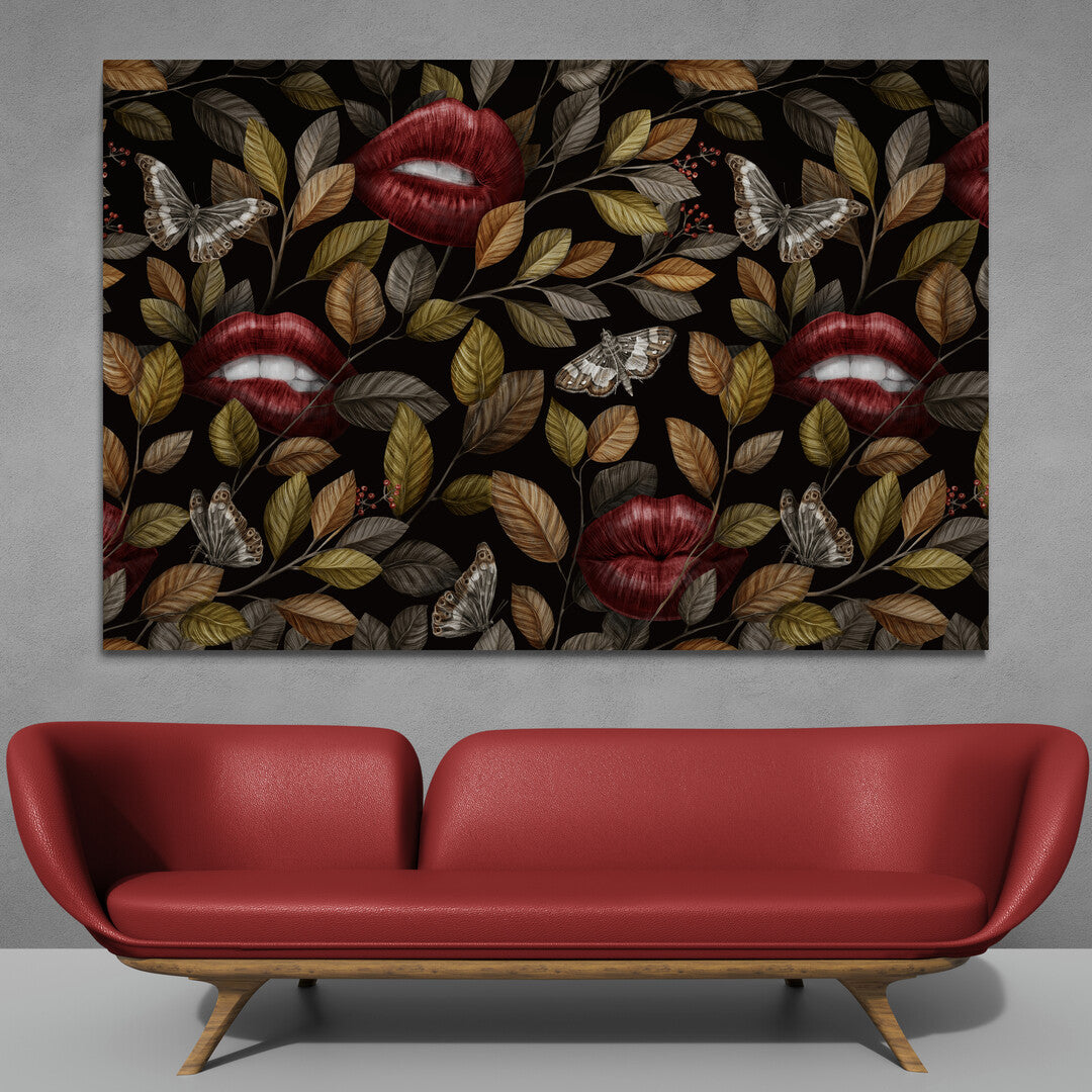 Tablou Canvas Lips and Leaves Panoply.ro