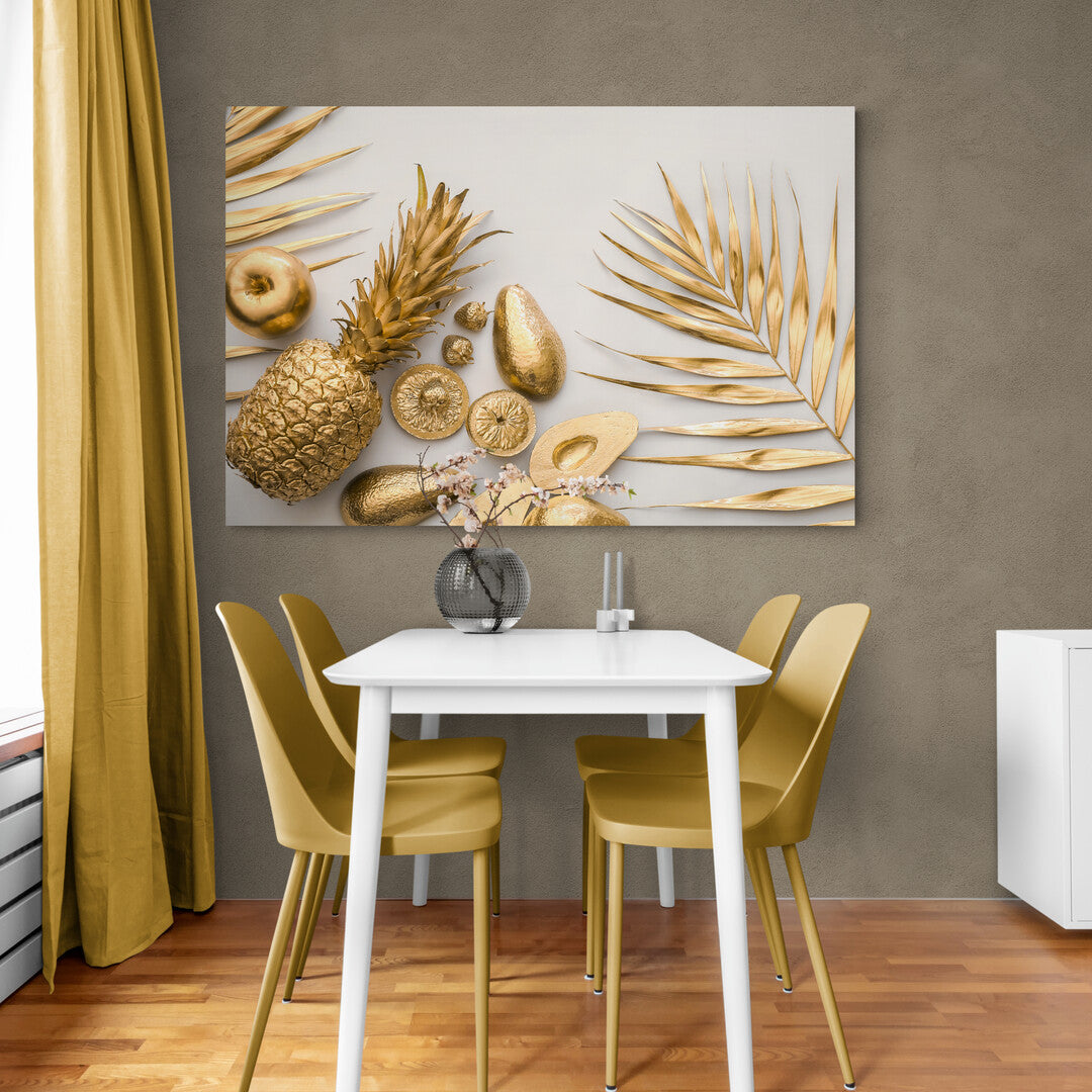 Tablou Canvas Gold and White Pineapple
