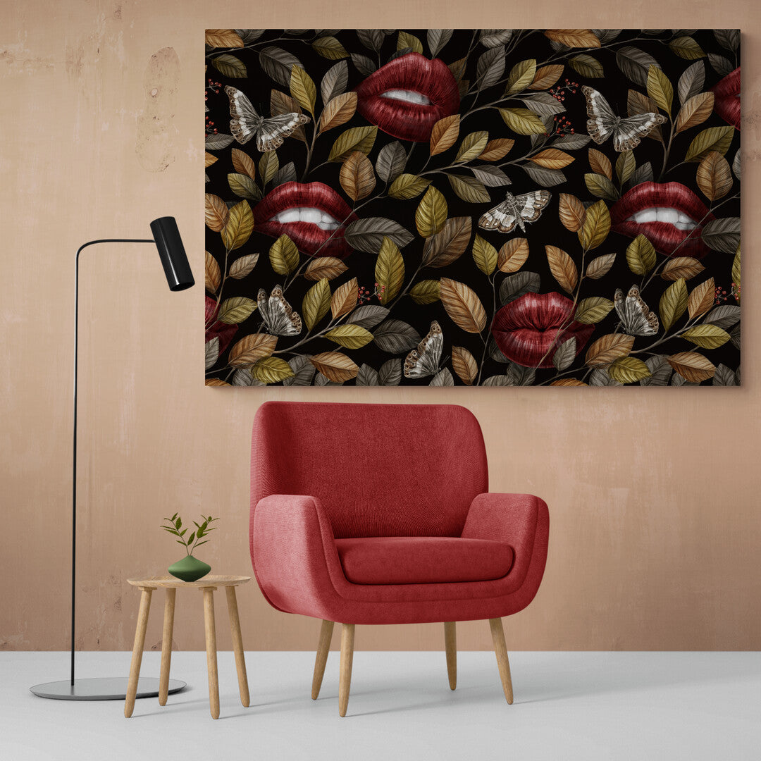 Tablou Canvas Lips and Leaves Panoply.ro
