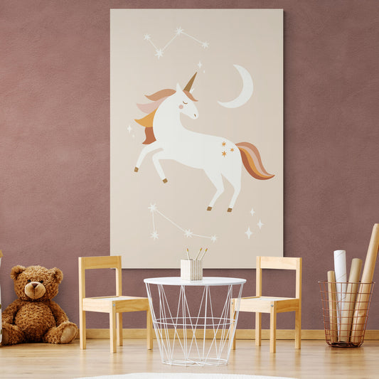 Tablou Canvas Unicorn Bej Panoply.ro