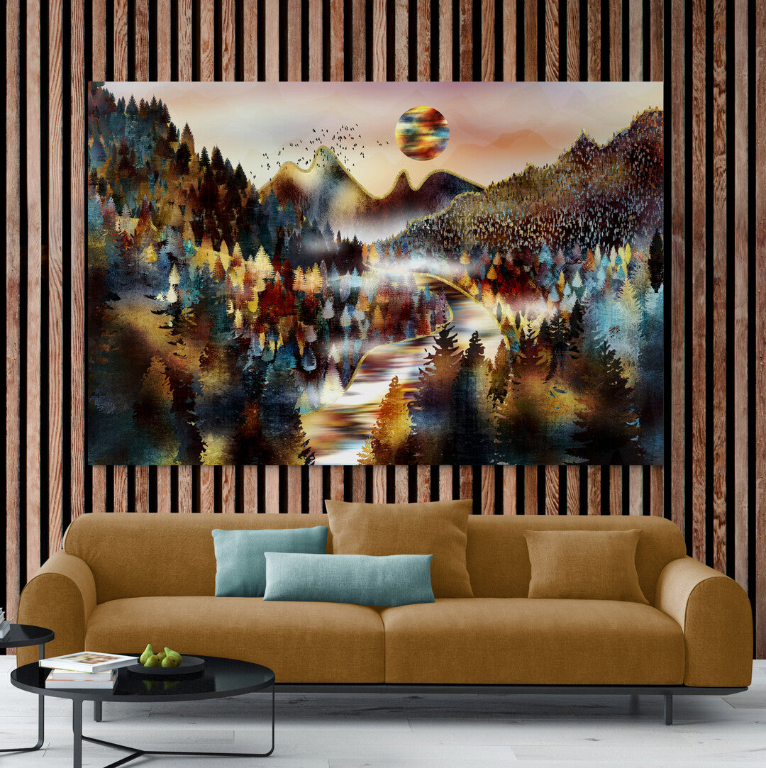 Tablou Canvas Abstract Blurry Forest Panoply.ro