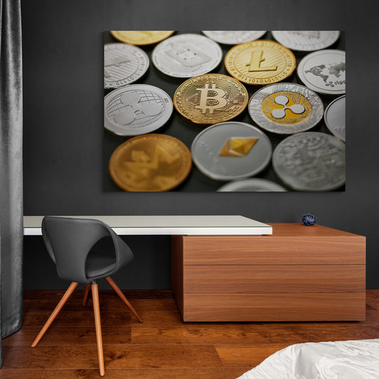 Tablou Canvas Gold and Silver Coins