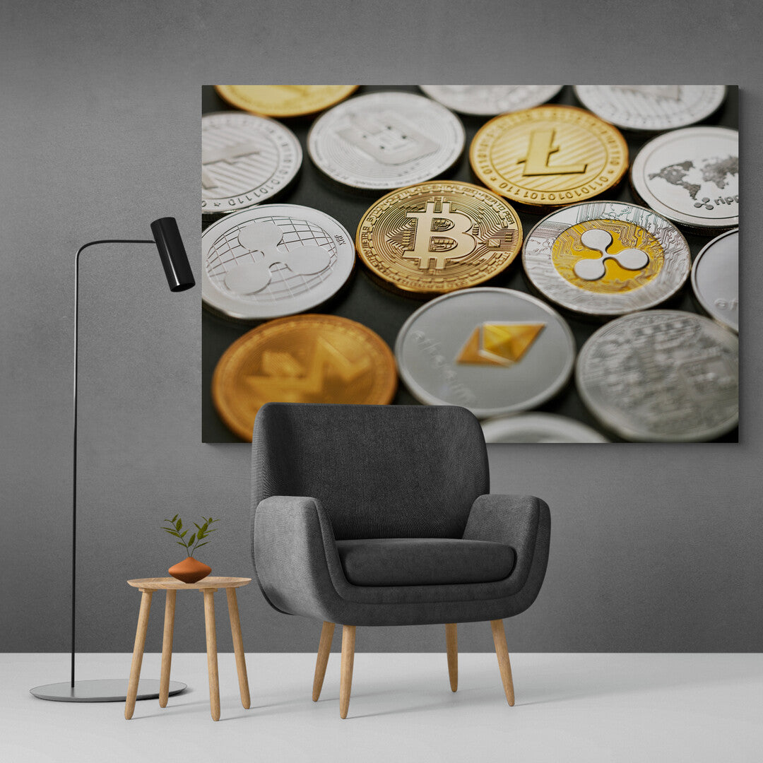 Tablou Canvas Gold and Silver Coins Panoply.ro