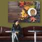 Tablou Canvas Autumn Coffe and Leaves