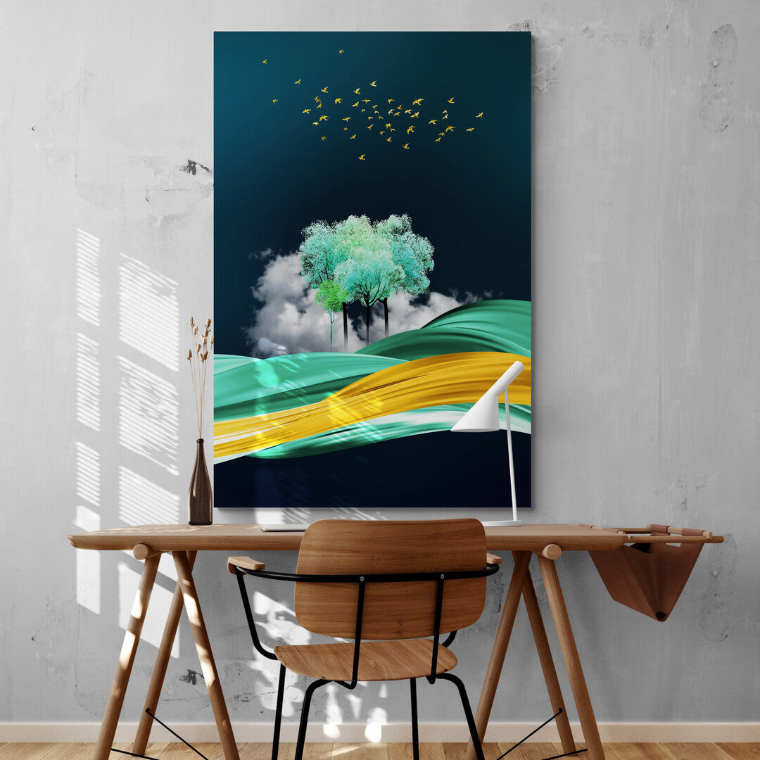 Tablou Canvas Abstract Blue Tree Panoply.ro