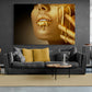 Tablou Canvas Golden Dripping Lips Panoply.ro