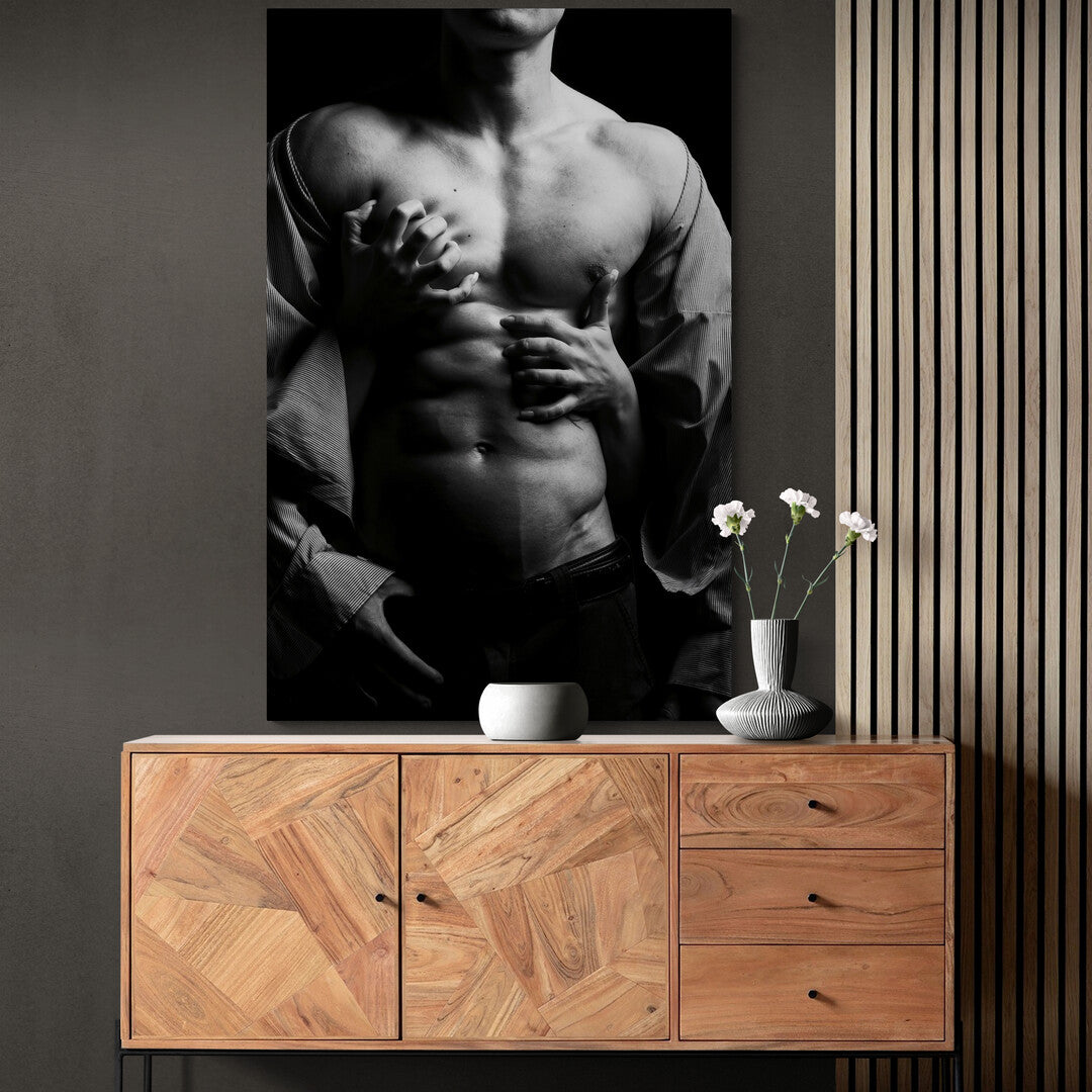 Tablou Canvas Shirtless Black and White Panoply.ro